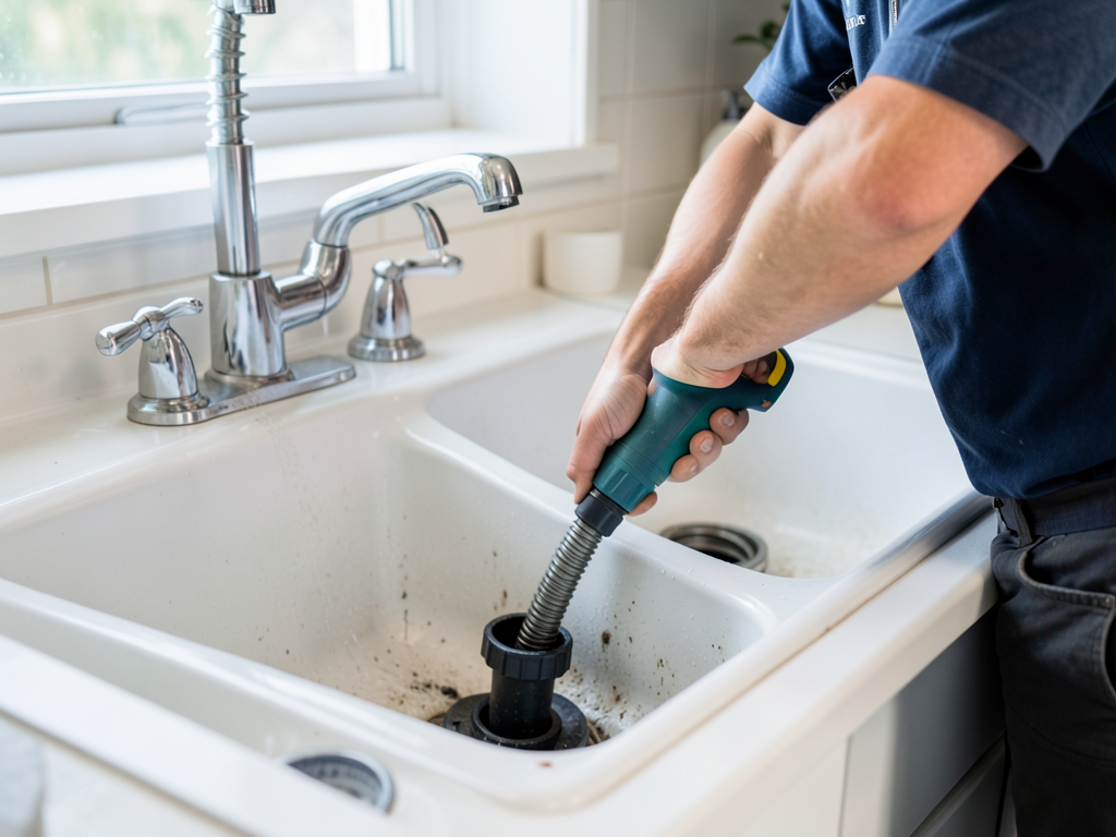 How to safely clear a clog in your double kitchen